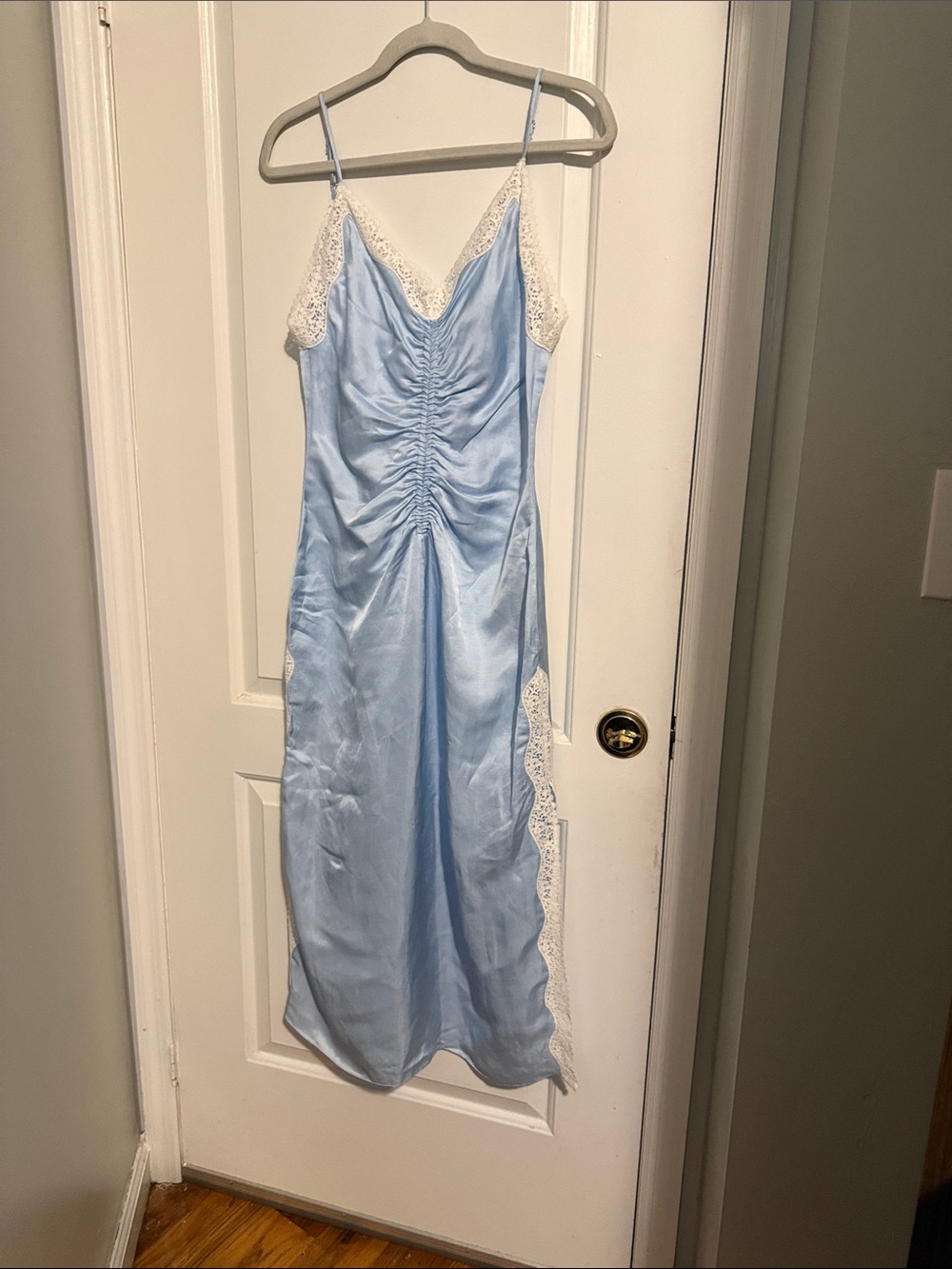 Sandro gaiana Blue Lace-Trim Slip Dress - Picture 4 of 6